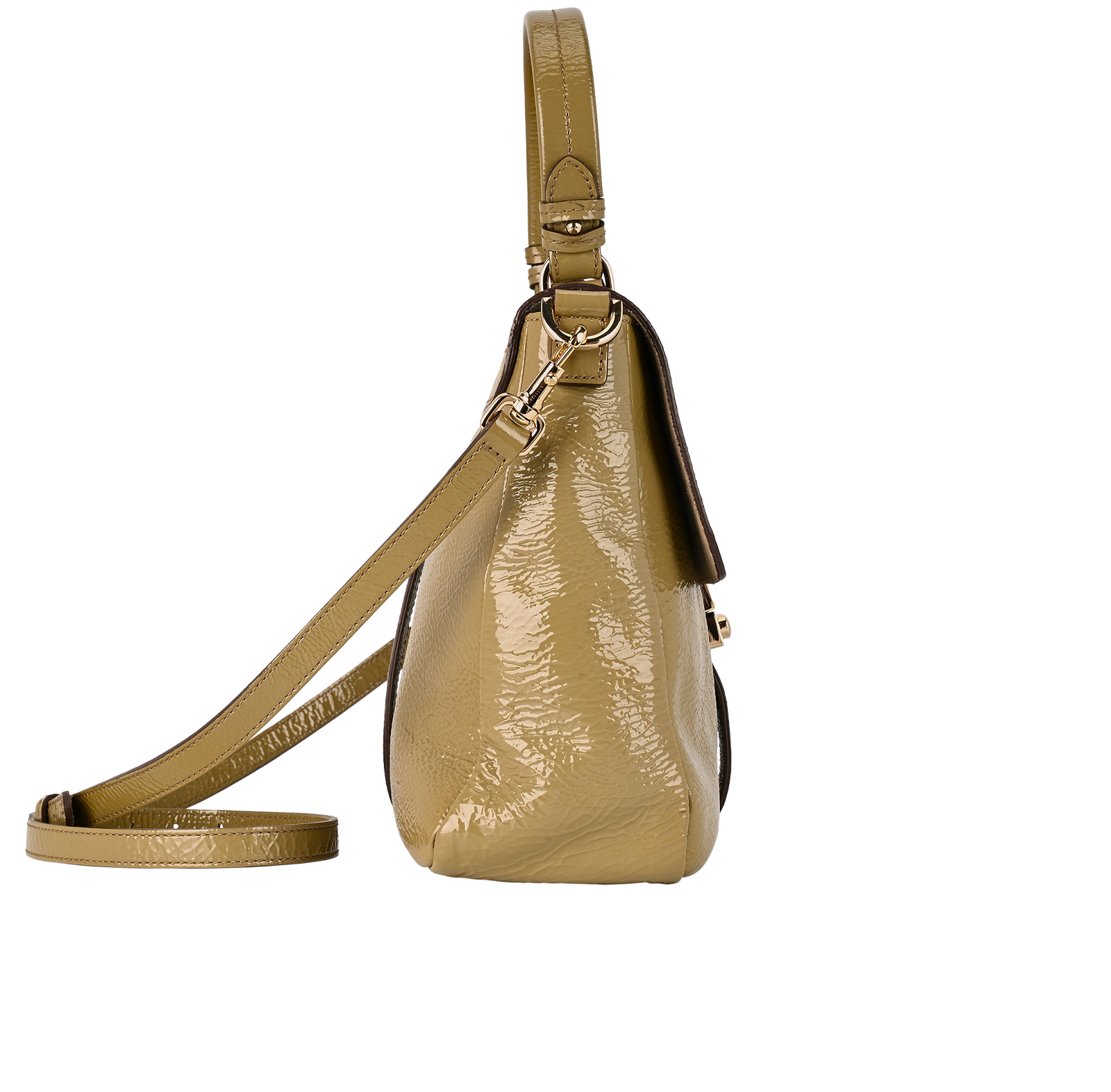 Harriet Tote, &pound;250, Handbags, Green, Leather, Side view